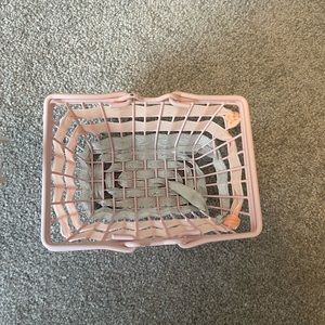 Pink basket with ribbon
